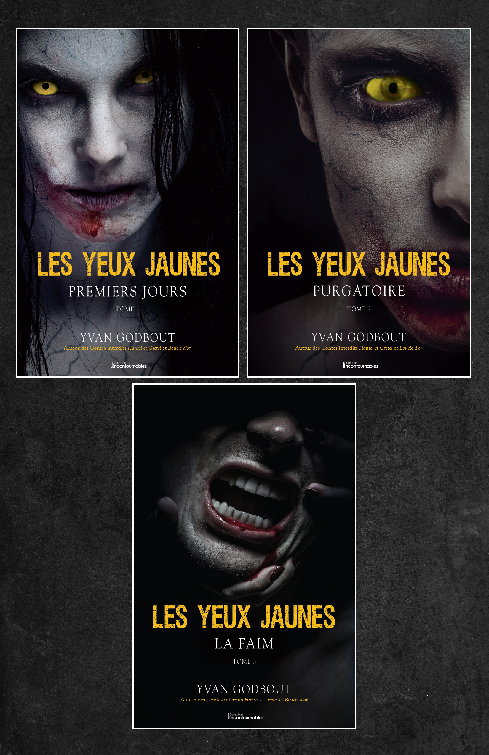Couverture ebook de Trilogie Les yeux jaunes, de Yvan Godbout