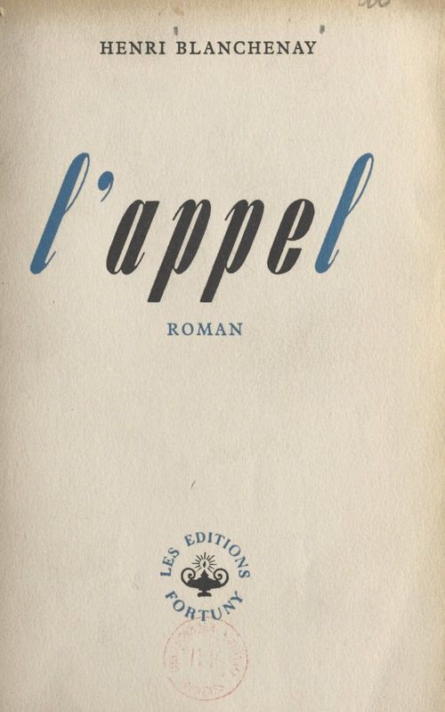 Couverture ebook de L'appel, de Henri Blanchenay