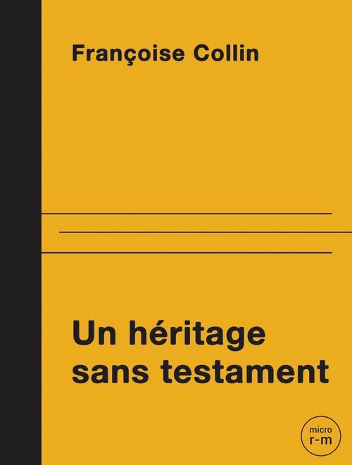 ebook cover of Un héritage sans testament, by Françoise Collin