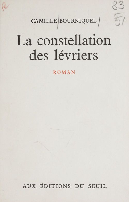 Couverture ebook de La constellation des lévriers, de Camille Bourniquel