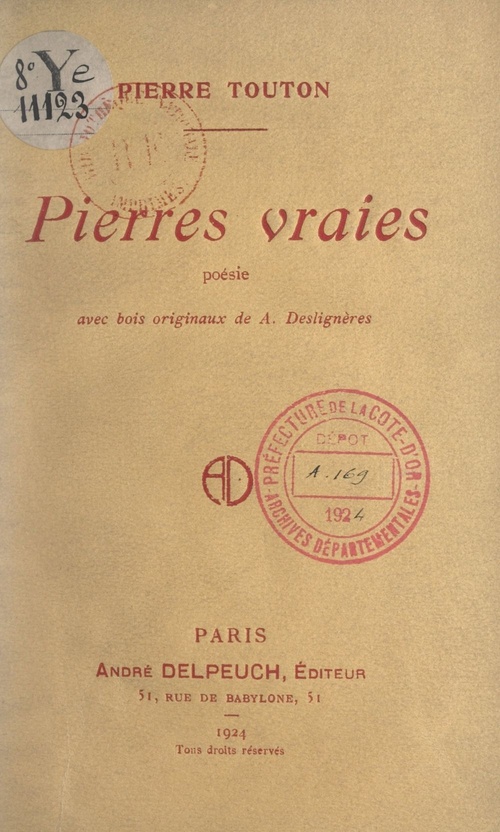 Couverture ebook de Pierres vraies, de Pierre Touton