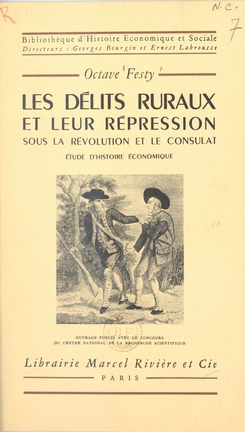 Couverture ebook de Les délits ruraux et leur répression sous la Révolution et le Consulat, de Octave Festy