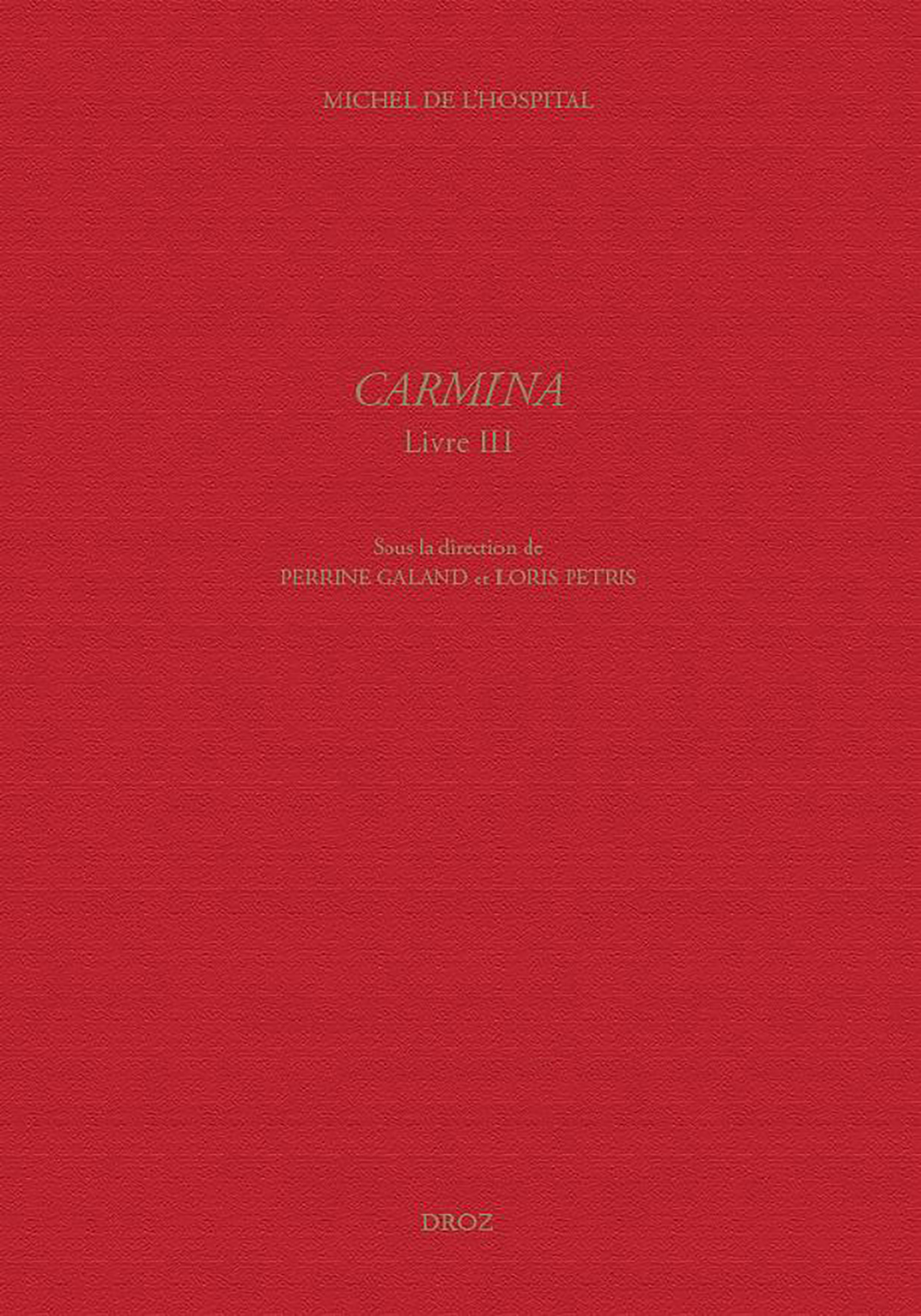 Couverture ebook de Carmina, de Michel De L'Hospital
