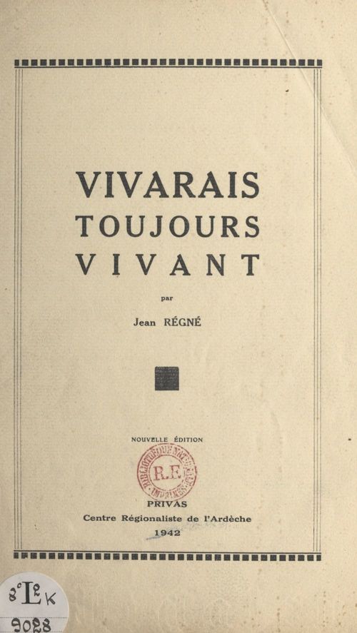 ebook cover of Vivarais toujours vivant, by Jean Regne