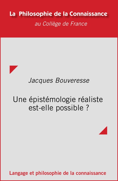 ebook cover of Une épistémologie réaliste est-elle possible ?, by Jacques Bouveresse