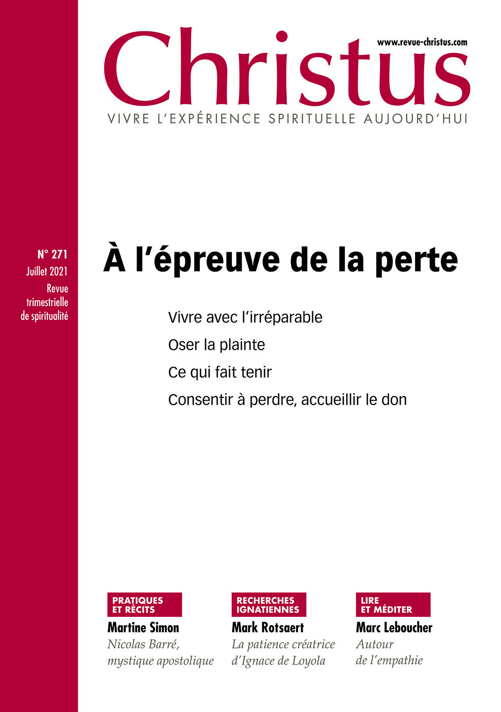 ebook cover of Revue Christus : A l'épreuve de la perte, by Collectif Auteur