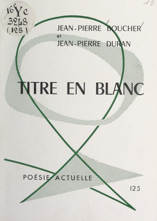 Couverture ebook de Titre en blanc, de Pierre-jean Duran, Jean-Pierre Boucher