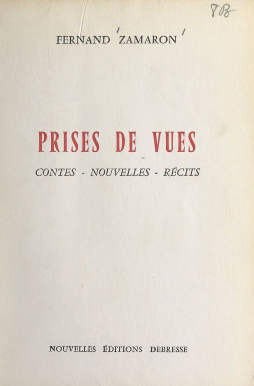 ebook cover of Prises de vues, by Fernand Zamaron
