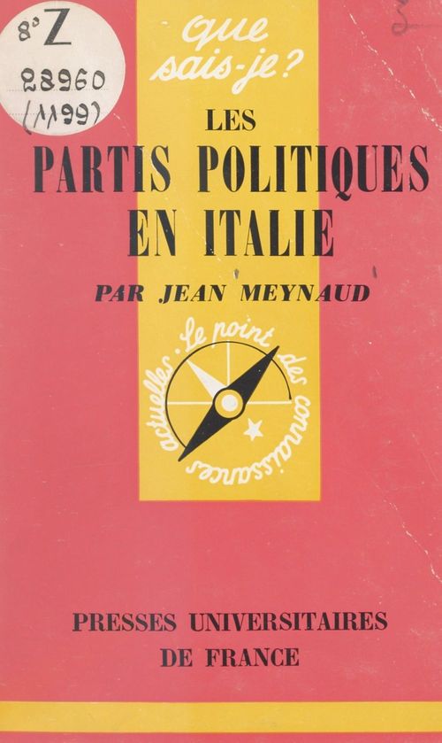 ebook cover of Les partis politiques en Italie, by Jean Meynaud