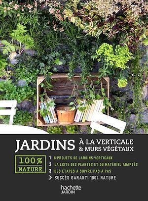 Couverture ebook de Jardins à la verticale & murs végétaux, de Agnès Guillaumin