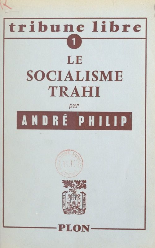 ebook cover of Le socialisme trahi, by Andre Philip