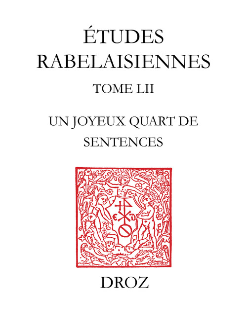 ebook cover of Un joyeux quart de sentences, by Etudes Rabelaisiennes