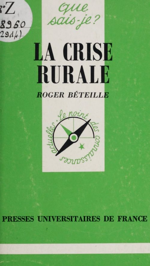 ebook cover of La crise rurale, by Roger Béteille