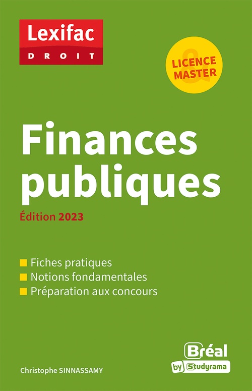 Couverture ebook de Finances publiques - Licence, Master - Édition 2023, de Christophe Sinnassamy