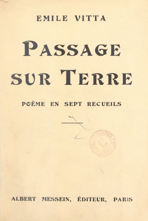 Couverture ebook de Passage sur Terre, de Emile Vitta
