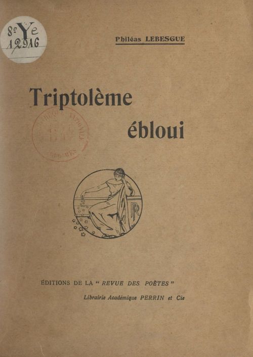 ebook cover of Triptolème ébloui, by Phileas Lebesgue