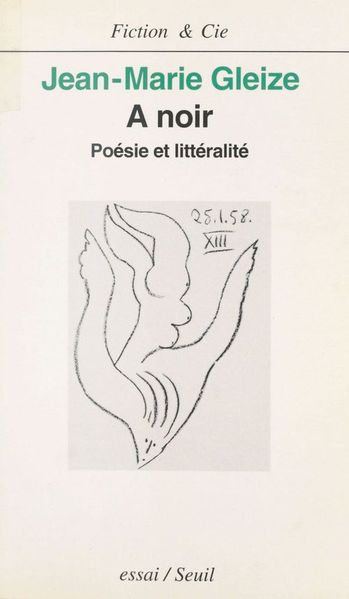 ebook cover of A noir : poésie et littéralité, by Jean-Marie Gleize