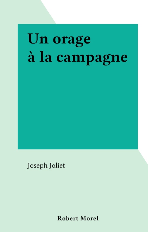ebook cover of Un orage à la campagne, by Joseph Joliet