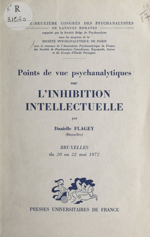 Couverture ebook de Points de vue psychanalytiques sur l'inhibition intellectuelle, de Danielle Flagey