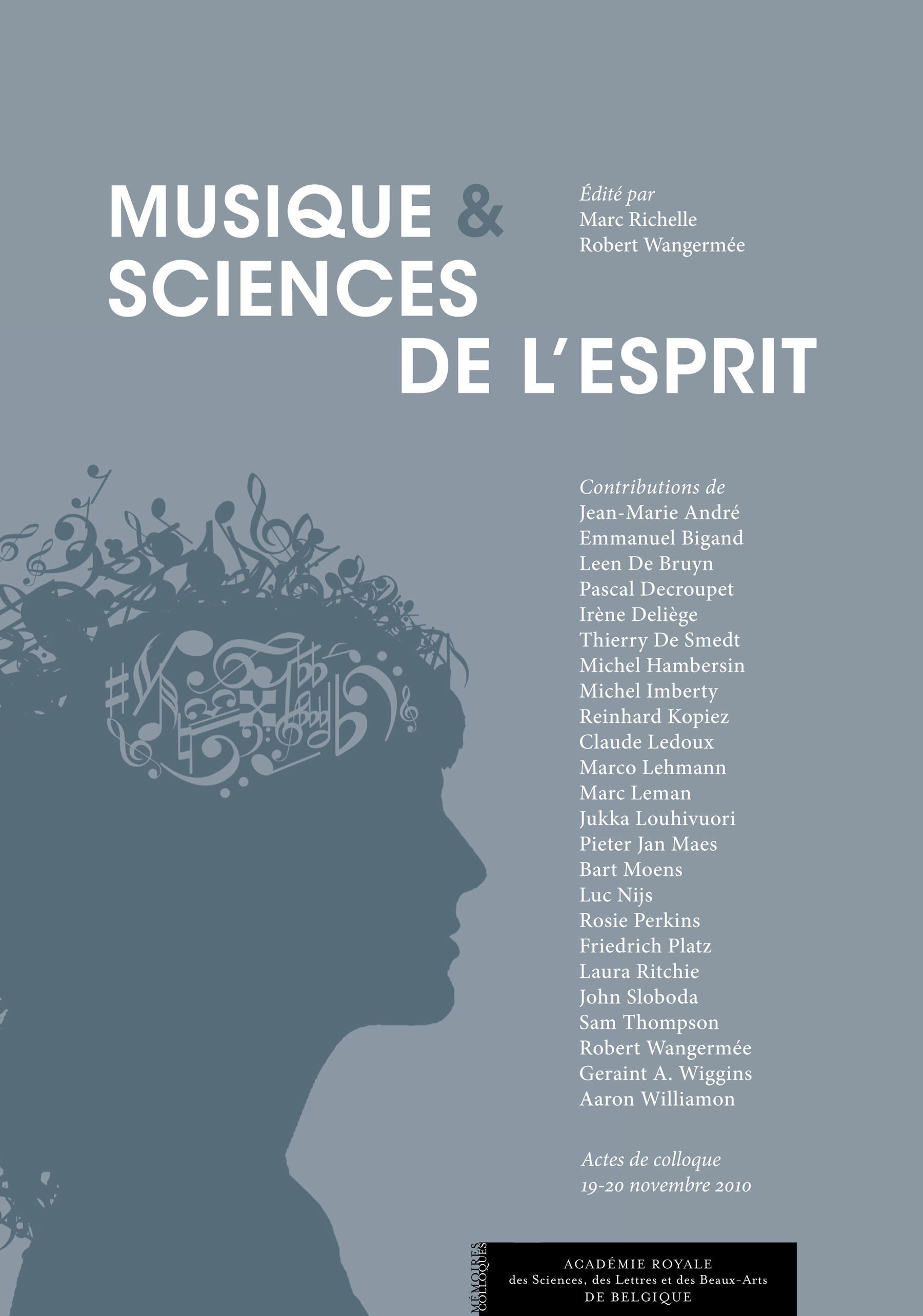 Couverture ebook de Musique et sciences de l'esprit, de Marc Richelle, Robert Wangermée