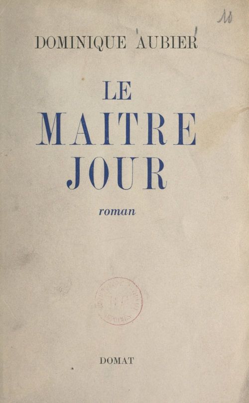 Couverture ebook de Le maître-jour, de Dominique Aubier