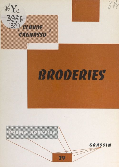 ebook cover of Broderies, 1960-1962, by Claude Cagnasso
