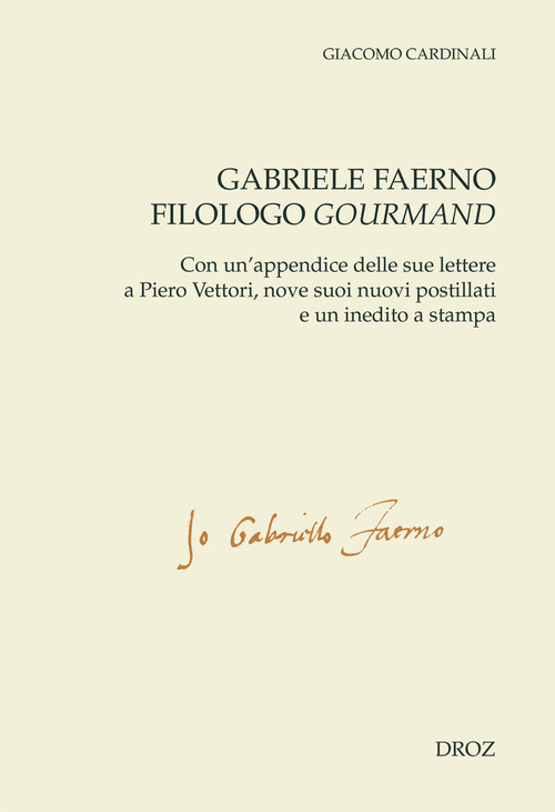 ebook cover of Gabriele Faerno filologo gourmand, by Cardinali Giacomo