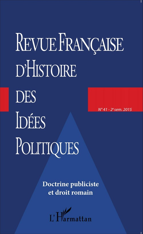 Couverture ebook de Revue française d'histoire des idées politiques - 41, de Collectif