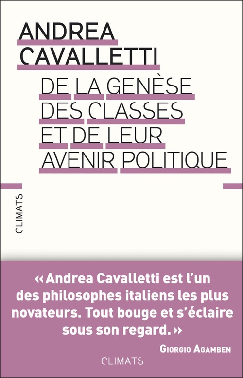 Couverture ebook de De la genèse des classes et de leur avenir politique, de Andrea Cavalletti