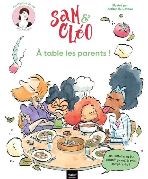 Couverture ebook de Sam & Cléo, c'est le monde à l'envers - À table les parents !, de Héloïse Junier