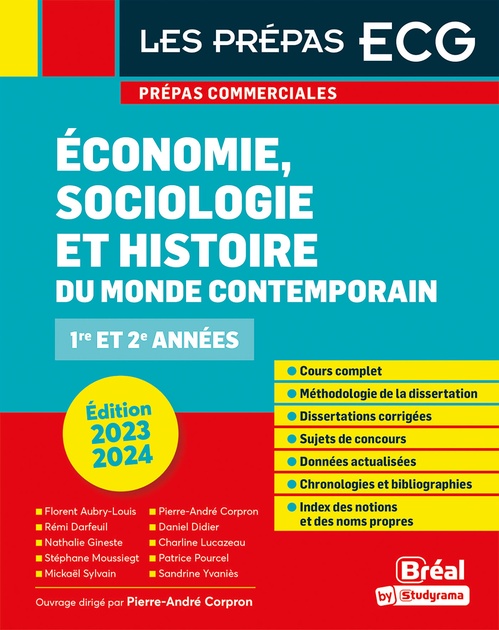 ebook cover of Économie, sociologie et histoire du monde contemporain : 1re et 2 années - Prépas commerciales - Édition 2023-2024, by Pierre-André Corpron