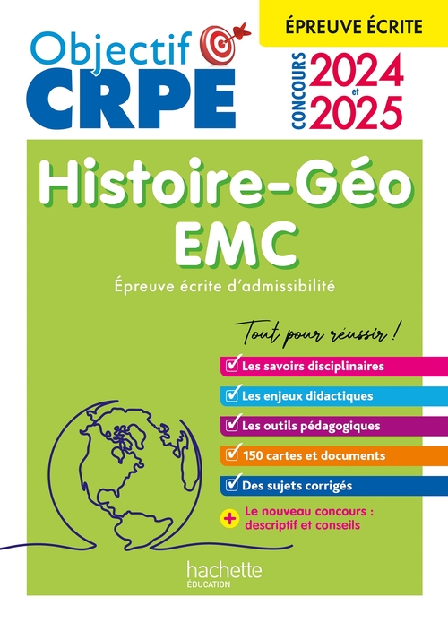 ebook cover of Objectif CRPE 2025 - Histoire-Géographie-EMC  - épreuve écrite d'admissibilité, by Laurent Bonnet, Julien Cuminetto