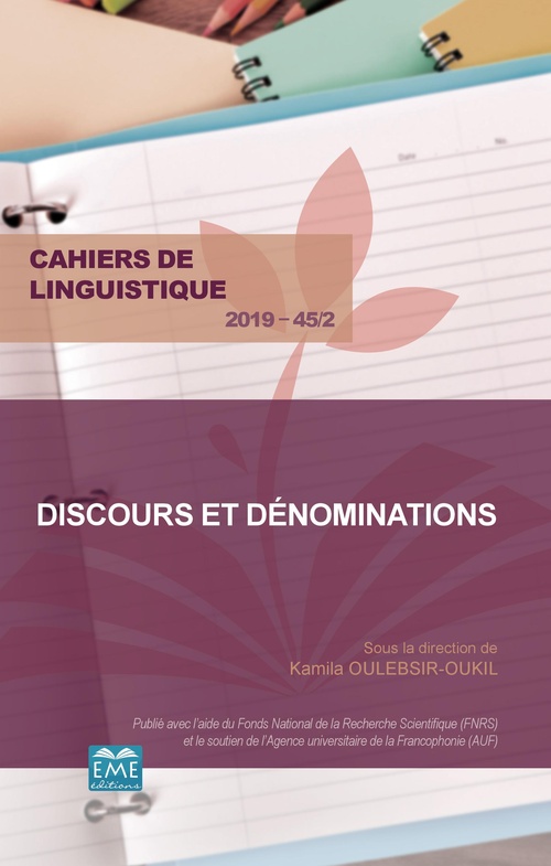 Couverture ebook de Discours et dénominations, de Cahiers De Linguistique