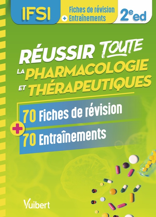 Couverture ebook de Réussir toute la pharmacologie et thérapeutiques en 70 fiches de révision et 70 entraînements, de Jordan Courrege, Chloé Levenbruck, Elodie Matusik, Laure-Hélène Préta