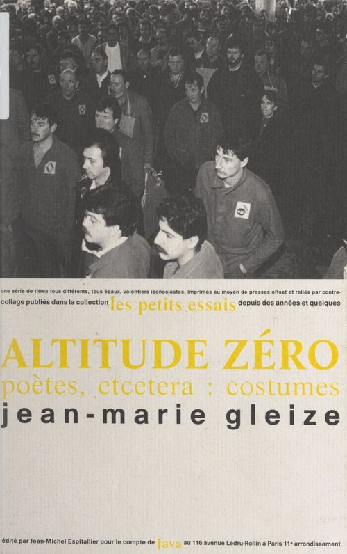 Couverture ebook de Altitude zéro, de Jean-Marie Gleize