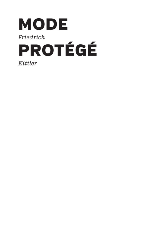 ebook cover of Mode protégé, by Friedrich Kittler