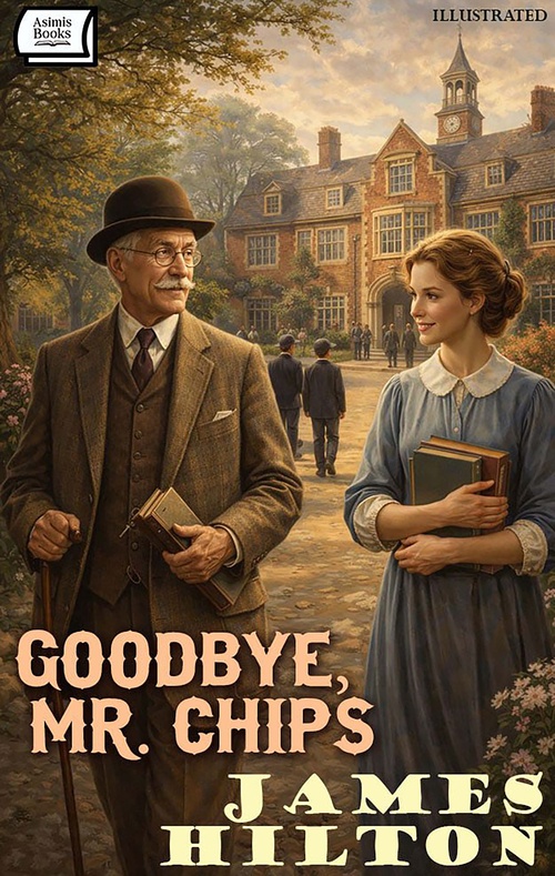 ebook cover of Goodbye, Mr. Chips. Illustrated, by James Hilton