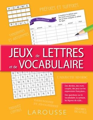 Couverture ebook de Jeux de lettres et de vocabulaire, de D Berlion