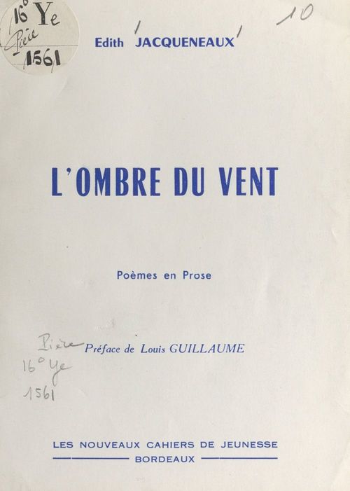 Couverture ebook de L'ombre du vent, de Edith Jacqueneaux