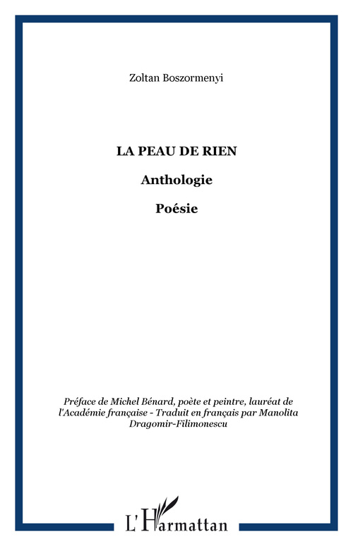 ebook cover of La peau de rien, by Zoltan Boszormenyi