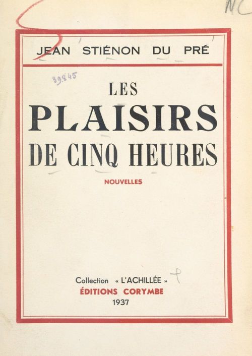 ebook cover of Les plaisirs de cinq heures, by Jean Stienon Du Pre