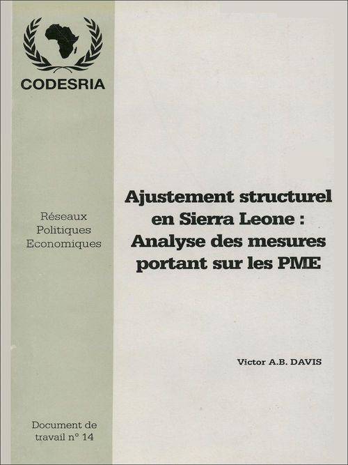ebook cover of Ajustement structurel en Sierra Léone : Analyse des mesures portant sur les PME, by Victor A.B. Davies