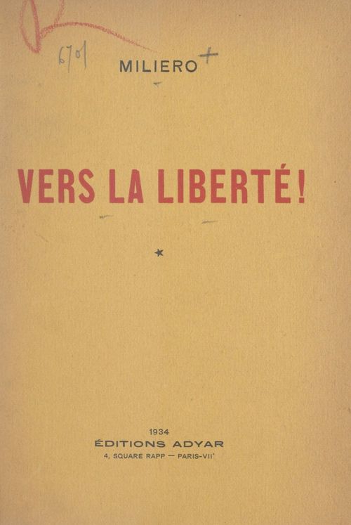 Couverture ebook de Vers la liberté !, de Miliero