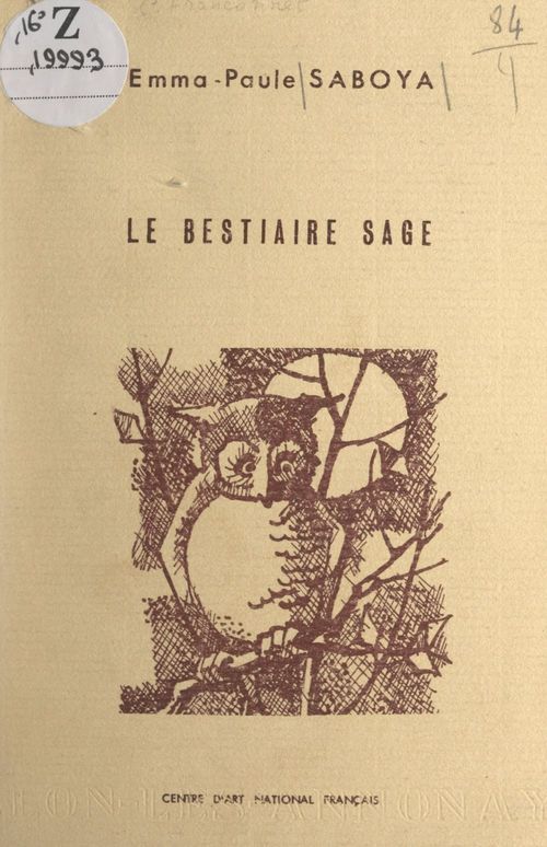 Couverture ebook de Le bestiaire sage, de Emma-Paule Saboya