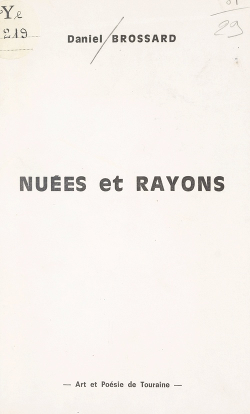Couverture ebook de Nuées et rayons, de Daniel Brossard