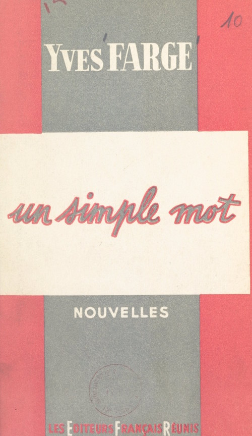 Couverture ebook de Un simple mot, de Yves Farge