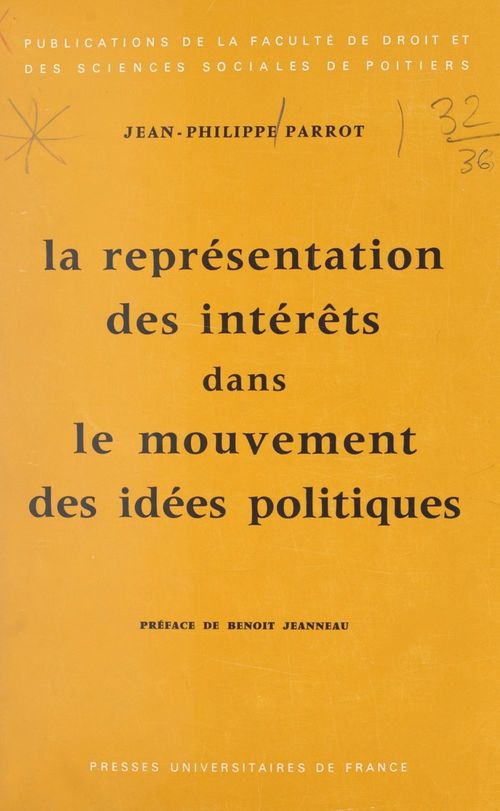ebook cover of La représentation des intérêts dans le mouvement des idées politiques, by Jean-Philippe Parrot