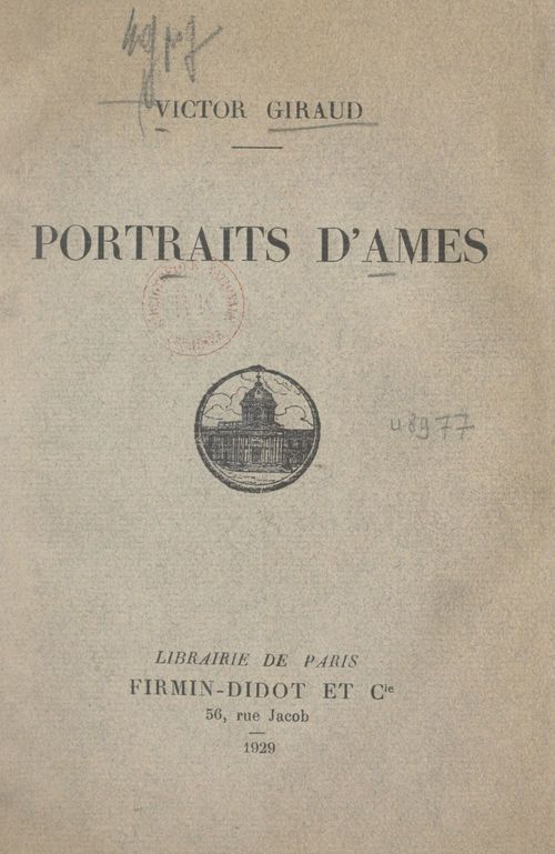 Couverture ebook de Portraits d'âmes, de Victor Giraud