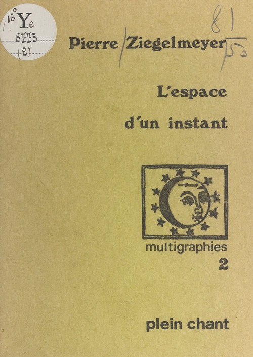 ebook cover of L'espace d'un instant, by Pierre Ziegelmeyer