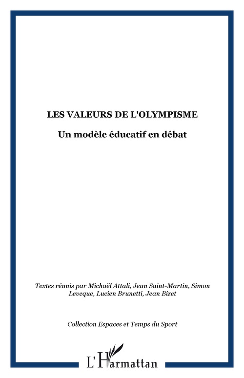 Couverture ebook de Les valeurs de l'Olympisme, de Collectif